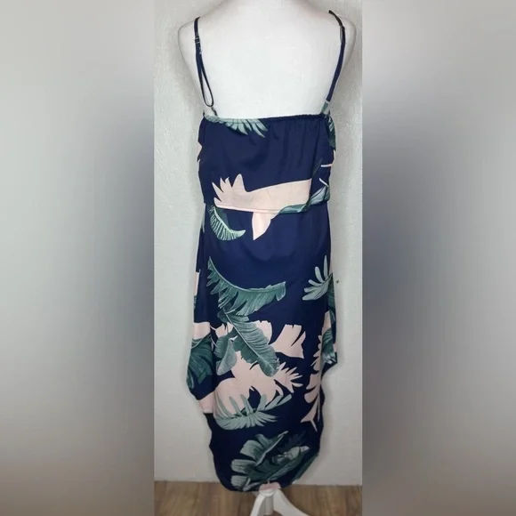 Summer Adjustable Spaghetti Strap Ruffle Split Beach Tropical  Maxi Dress Small - Picture 3 of 12